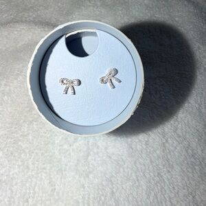 Elegant Silver Bow Earrings